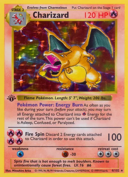 Charizard Pokémon card being scanned
